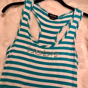 Bebe Swarovski Logo Midi Dress